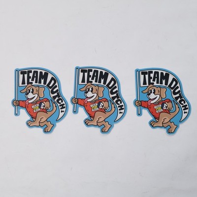 Dutch Bros Coffee Team Dutch Buck For Kids Dog Sticker Lot of 3 Blue Red Black