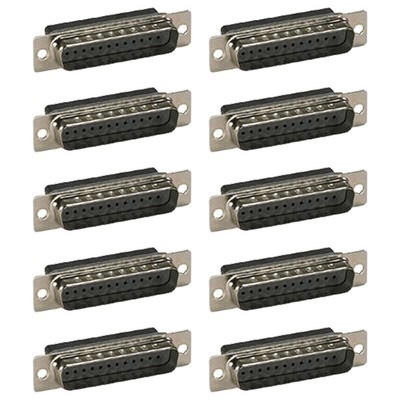 10x DB25 D-SUB 25-Pin Male Crimp Pin Plug Connector Assembly Cup Socket
