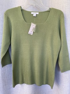 Dressbarn Women's 3/4 Sleeve Green Sweater NWT Size Small