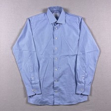 Eton Shirt Mens Size 16 / 41 Slim Fit Blue Check Dress Button Up Long Sleeve