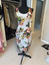Dolce&Gabbana Floral Sheath Dress Sleeveless Scoop Neck Knee Length Zipper