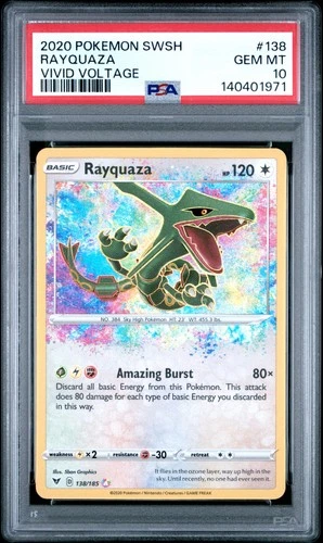 PSA 10!!! 2020 POKEMON SWORD & SHIELD VIVID VOLTAGE #138 RAYQUAZA