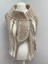 Crea Concept Sleeveless Jumper Size 12 EU 40 Beige Cream Angora Mohair Merino 