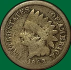 1862 Indian Head Cent Good G Coin, Cleaning #35263