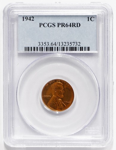 1942 (P) Lincoln Wheat Penny PCGS PR64 RD - Picture 3 of 4