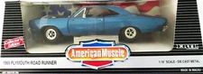 1969 PLYMOUTH ROADRUNNER 426 HEMI  NEW 1/18 ERTL AMERICAN MUSCLE JAMAICAN BLUE