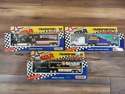 LOT OF 3 MATCHBOX NASCAR TRANSPORTER TRUCK SUPER STAR SERIES TOY TRUCKS IN BOX 