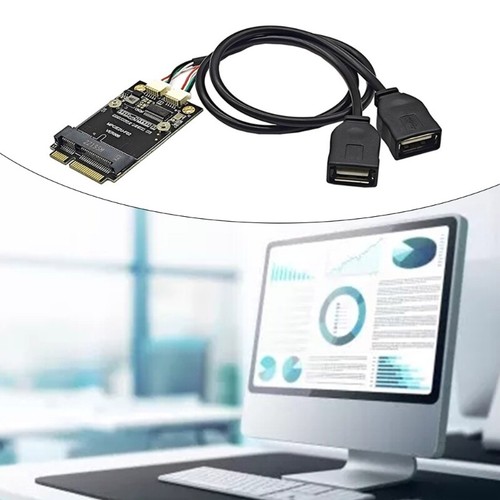 PCIE to Double USB 2.0 Adapter Expansion Card Replacement for Desktop Laptop - Afbeelding 2 van 10