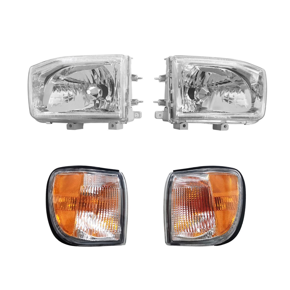 Black Housing Headlights With Corner Lights For 1999-2004 Nissan Pathfinder - Left & Right Pair 10 thumbnail image