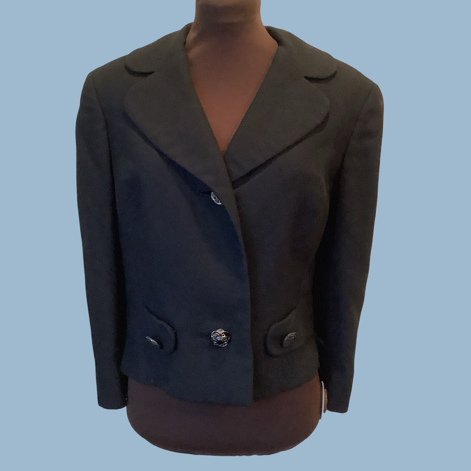 Vintage Black Wool Jacket Jablow Original Made Fo… - image 1