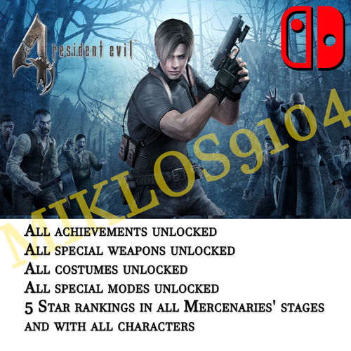 Resident Evil 4 Save Data For Nintendo Switch NOT A GAME 13388410132 EBay