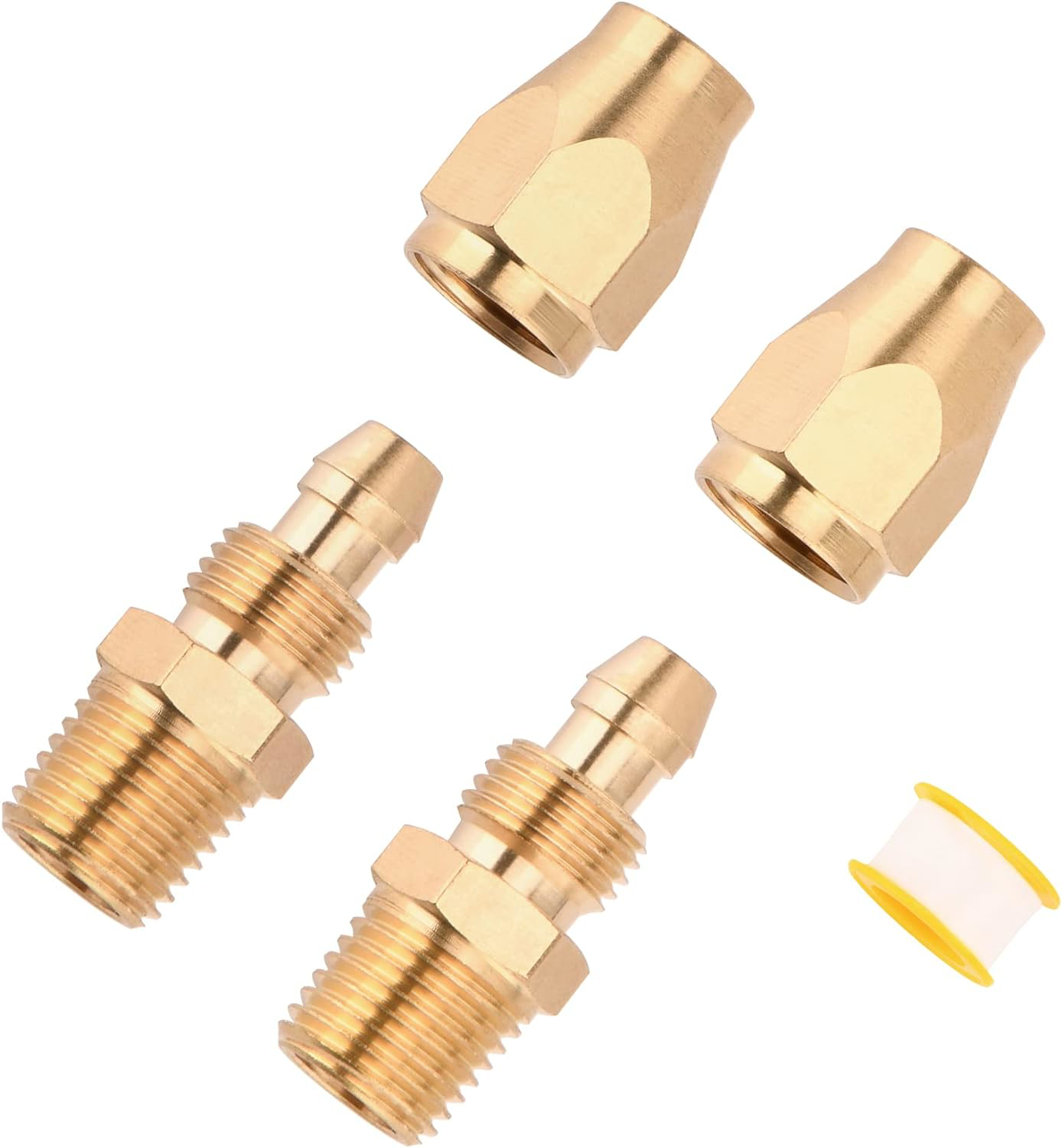 Luckyweld Air Hose Repair Kit, 2 Pack 1/4Inch Solid Brass Reusable