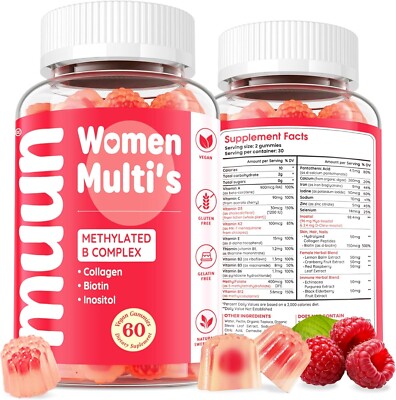 Muun Methylated Multivitamin Gummies for Women 14+ Sugar Free 60ct.