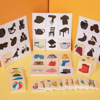 Montessori Form passendes Brettspiel Fund Schatten passende Bilder Tier Obst