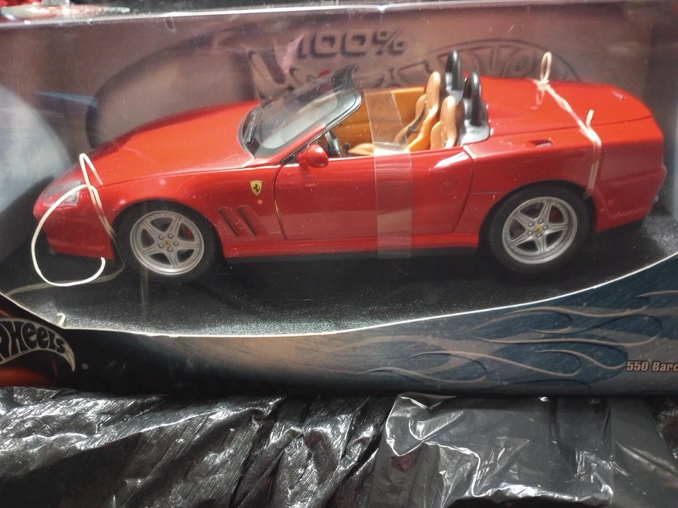 Hot Wheels 100% 1:18 Scale Red 550 Barchetta Pininfarina Vehicle Mattel 2000 - Image 3 of 4