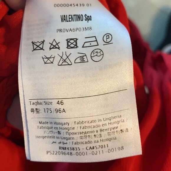 Abito di lusso rosso Valentino vero rosso taglia 46