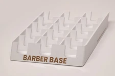 Barber Base - WHITE (HUGE 15 slot Clipper Blade Organizer with EZ Access)