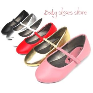 Infant Toddler Kids Girls Ballet Flat Slip On Casual Shoes Size 4-9 New 
