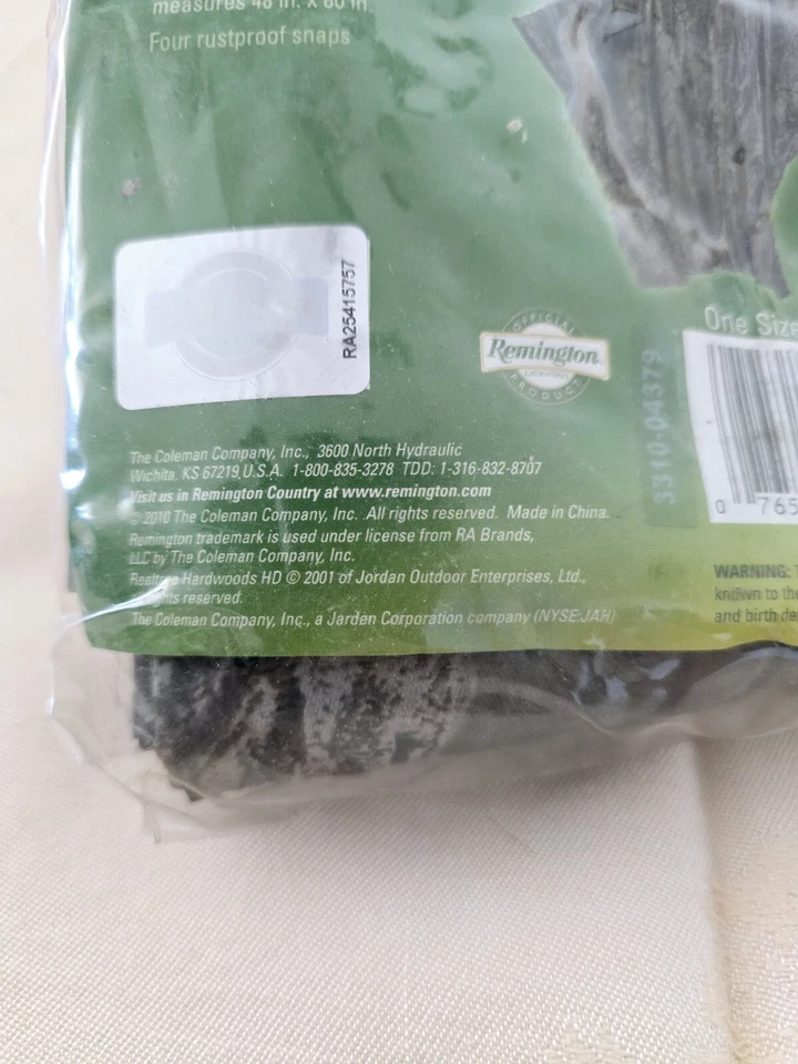 Remington Poncho Camouflage Rainwear PVC One Size Fits All Realtree - Image 4 of 4