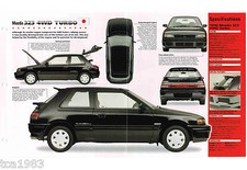 Mazda 323 4 Wheel Drive Turbo Spec Sheetbrochurecatalog 198919901991...4wd