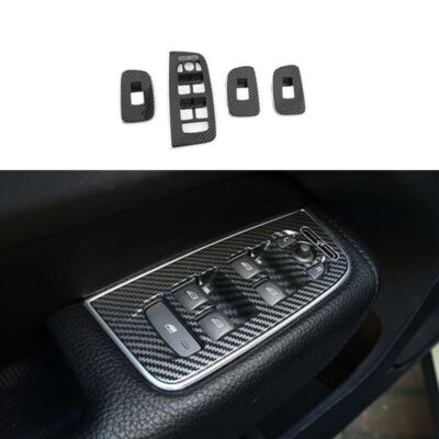 Carbon Fiber Style Glass Window Lifting Panel Cover 4pcs For Volvo S60 2019-2023