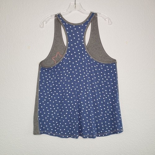 PJ Salvage Tank Top Size L Grey Star Print Sleeveless Casual Comfy Loungewear - Picture 3 of 4