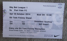 2014-15 Preston North End v Port Vale  -  League One - Used Ticket stub