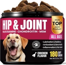 Wuffe Glucosamine Dog Joint Supplement - 180 Chews for Hip & Joint Pain Relief