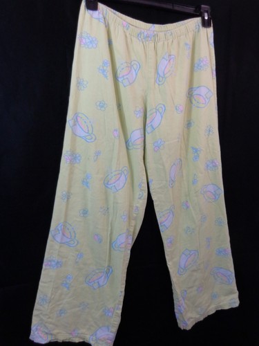 Life is Good Pajama Pants Women's XS Yellow Stretch Waist Pull-On Cotton - Picture 4 of 9