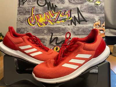 Herren Adidas Cloud Foam Sneaker Rot/Weiß UK 9 Run/ Gym   