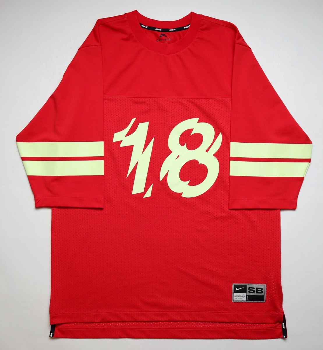 NIKE SB FLORF 18 AMERICAN FOOTBALL STYLE JERSEY SHIRT RED TOP