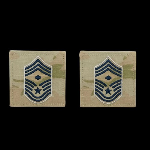 SPACE FORCE CHEVRON EMBROIDERED: CHIEF MASTER SERGEANT W/ DIAMOND HOOK & LOOP - Picture 3 of 5