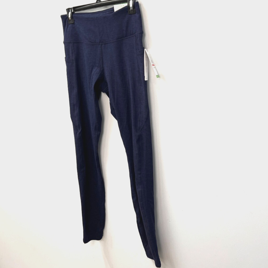 Gaiam Blue Heather Petal Marled Yoga Legging Women's Size Small w/Side Pockets