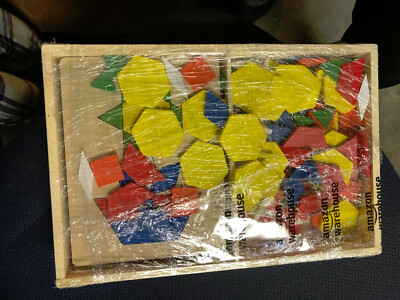 Melissa and Doug Pattern Blocks and Boards | 120 Shapes, 5 Double-sided Boards