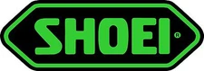 SHOEI stickers - 2 x Black + Green High Gloss Gel Finish - 105mm x 37mm