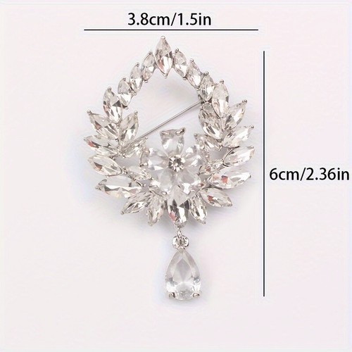 Mode Blumenkranz Brosche Damen Kleidung Accessoires Kristall Pins Schmuck - Bild 7 von 7