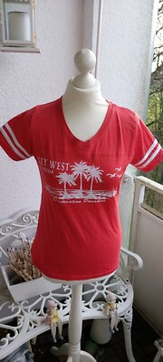 L-A-T APPAREL Tolles Key West Florida T-Shirt Gr.S 36/38 rot Made in Haiti NEU