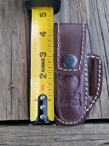 Cuchillo de resorte plegable de 4" marrón deslizante a través de cuero - Imagen 14 de 16