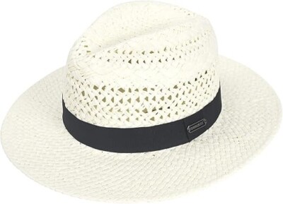 Unisex Straw Fedora Sun Hats Panama Style with Wide Brim Beach Hat UPF50+