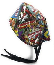 Marvel Comic Book Retro Super Hero Surgical Scrub Cap Medical Hospital Cap