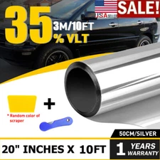 Silver Uncut Roll Window Tint Film 35% VLT 20" x10'ft Feet Car Home Office Glass