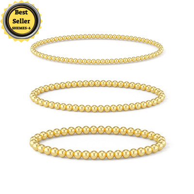 MBW Gold Beaded Bracelets for Women Trendy 14k Gold Bead Bracelet Stack Small...