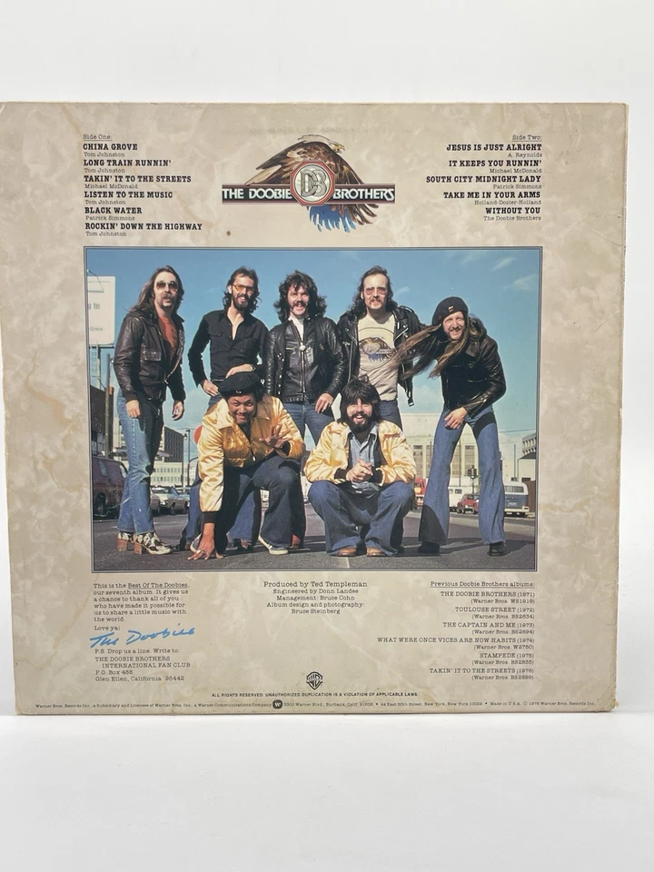BEST OF THE DOOBIES 12" LP VG VINYL RECORD WARNER 1976 DOOBIE BROTHERS - Image 2 of 4