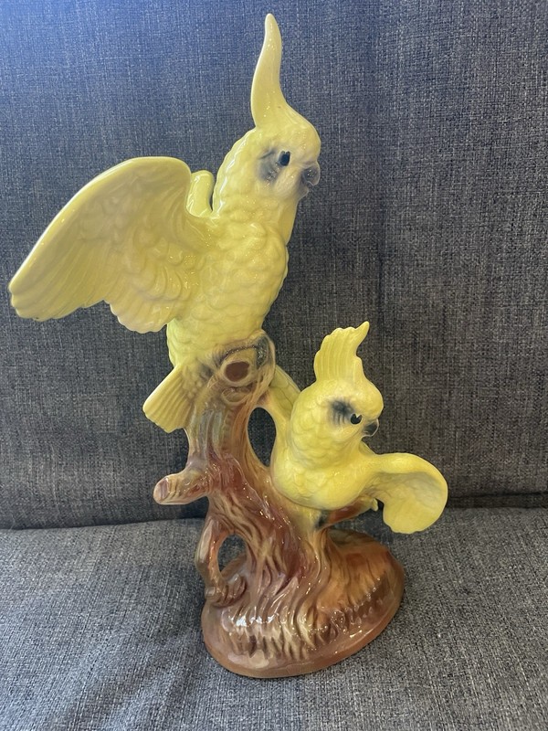 Vintage Maddox Of Ca Ceramic Cockatiels 