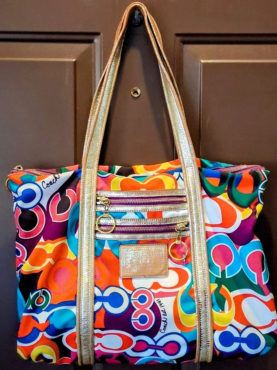 バッグ EUC Coach Poppy Pop C Glam Tote Bag Coach Poppy Graffiti Glam Tote for sale | eBay