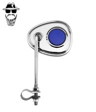1x ORIGINAL LOWRIDER Chrome Teardrop Bicycle Mirror w/Blue Reflector Bolt-On.