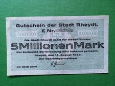 Rheydt - 5 Millionen Mark - 1923 - gebrauchte Erh. - siehe Beschr.