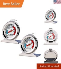 Reliable 2-Pack Refrigerator Freezer Thermometers - Waterproof NSF Certified