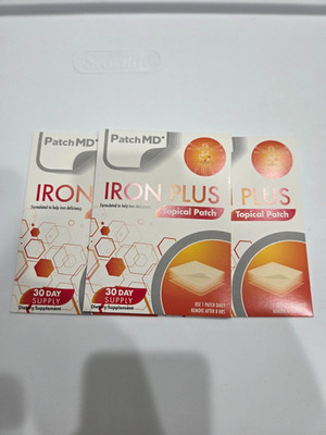 PatchMD Iron Plus Topical Patch - 90 Day Supplement Authentic- New Formula