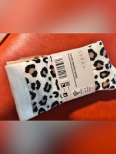 Serra Leopard Print Casual Socks - White, Black, Tan 3-Pack